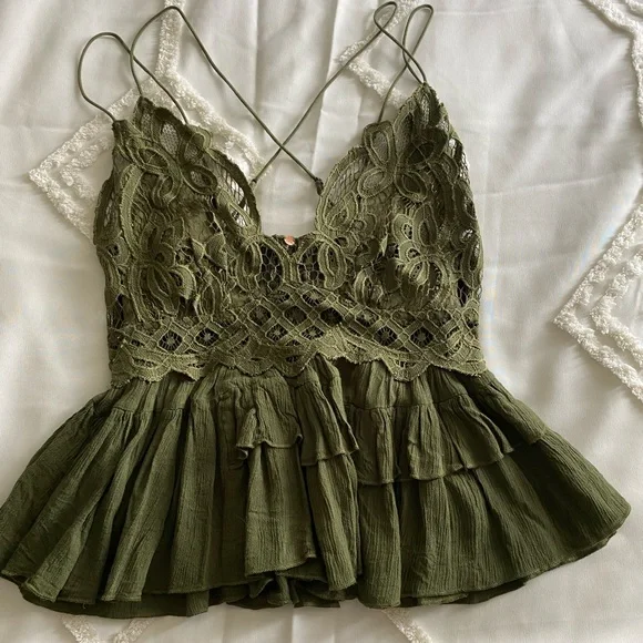 green emerald velvet dress Free People Adella Cami – Dales Clothing for Men and Women main image 1